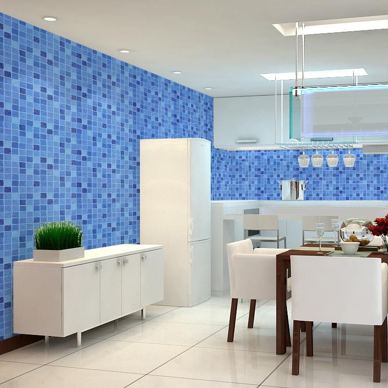 Self-Adhesive Waterproof Mosaic Tile Stickers Wallpaper Kitchen Backsplash Bathroom Cabinets Oil-Proof Renovation Film