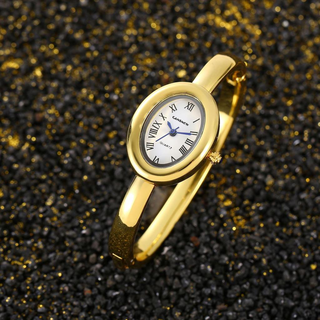 New Style Bathtub Bracelet Small Dial Exquisite and Unique Light Luxury Women's High-end Roman Numerals Oval Quartz Watch