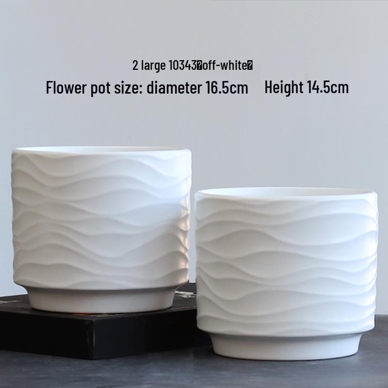 Nordic Minimalist Ceramic Flower Pot with Tray for Phalaenopsis, Orchid, and Succulent Plants