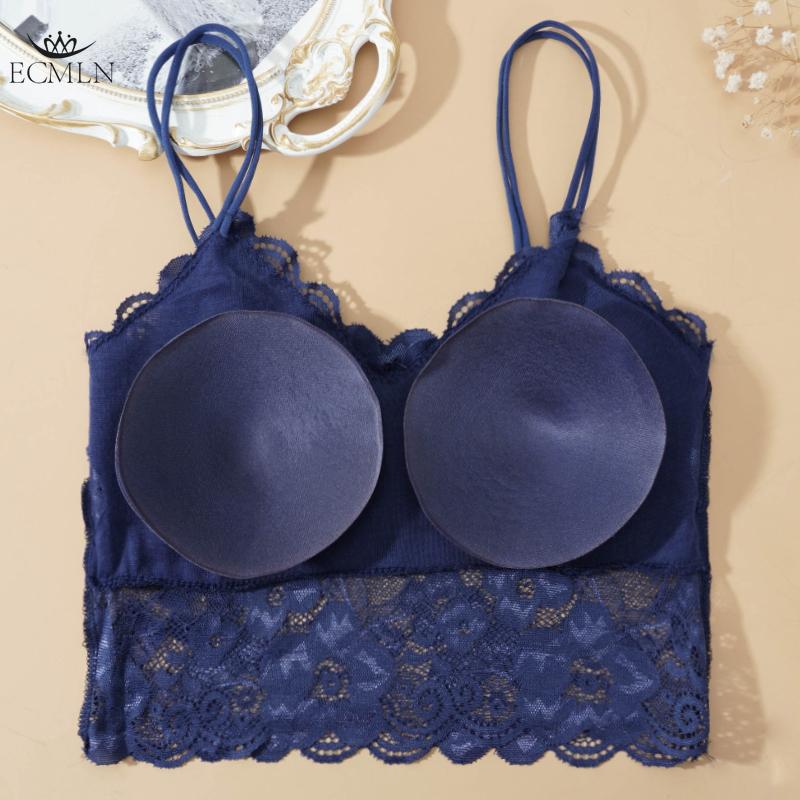 Sexy Lace Sleeveless Vest Bra Crochet Halter Lace Tank Tops Strappy Bralette Bra Cami Crop Top for Women