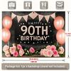 90th Birthday Birthday Backdrop - Polyester Banner