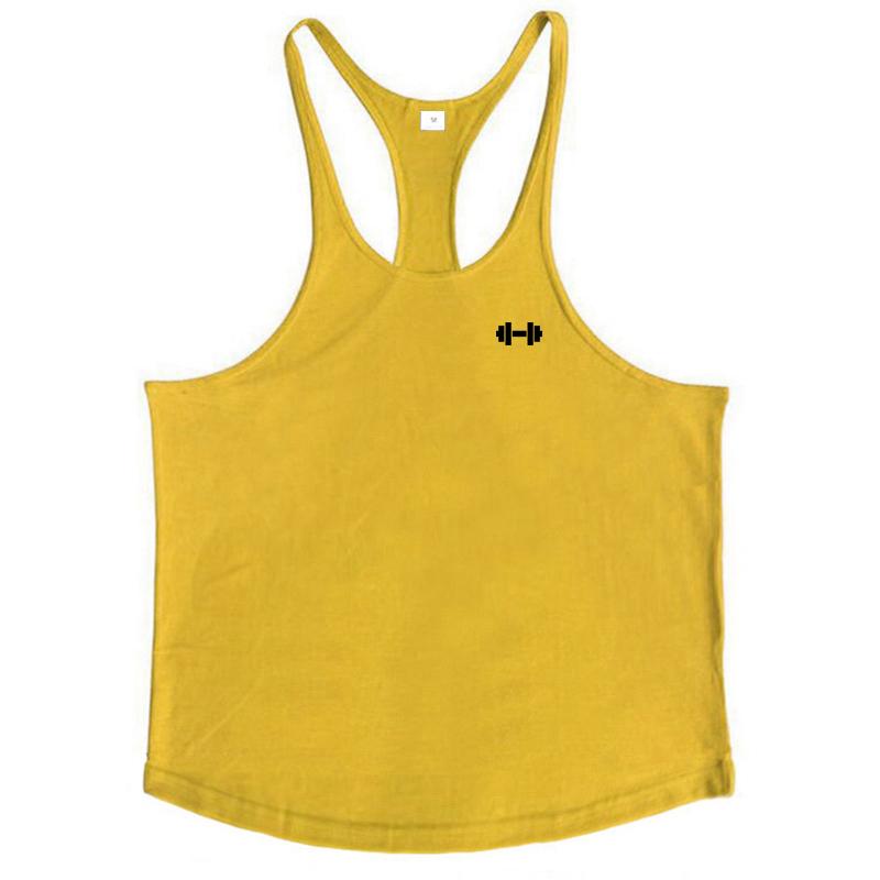 

Muscleguys Men s Running Vests Cotton Dumbbel Gym Tank Tops Y-Back Bodybuilding Sleeveless Shirt Muscle Workout Athletic Fitness Singlets XXL жёлтый