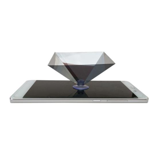 3D Hologramová pyramidová projekční jednotka s mini přísavkou Přenosné univerzální mobilní chytré telefonní 3D holografické projekční zařízení