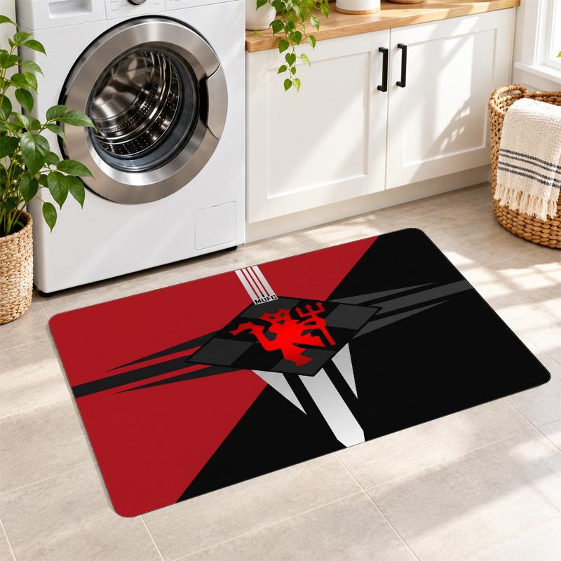 Flannel Kitchen Mat Manchester United FC Soft Area Rug Non Slip Floor Carpet Home Decoration