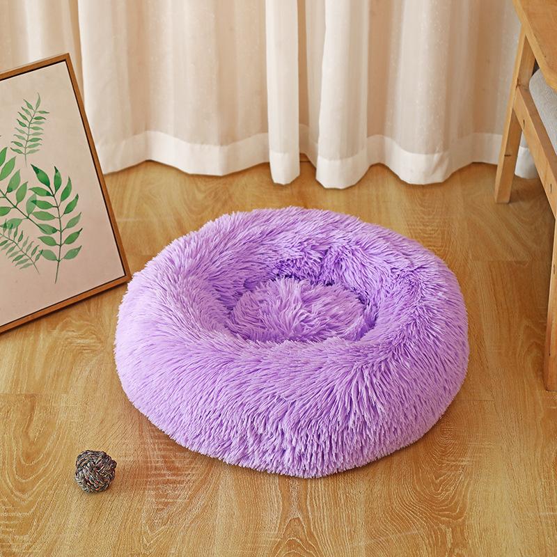 Warm Dog Bed Round Pet Lounger Cushion Dogs Cat Winter Dog Kennel Puppy Mat Pet Bed