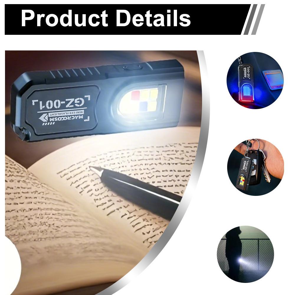 Portable Keychain LED COB Flashlight USB Rechargeable Torch with Pen Clip Powerful Mini Outdoor Working Lantern with Magnetic