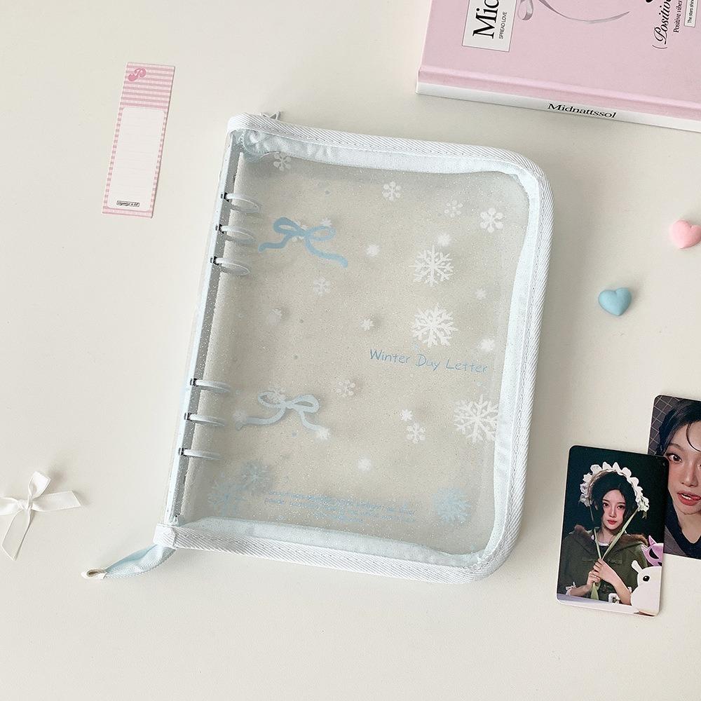 Cute PVC Loose Leaf Album Zipper Student Graduation Photos Album a5 Card Album Girl Idol Photo Storage