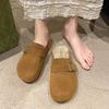 These Slippers Are Super Versatile and Can Be Worn Outside the Home! Versatile Chinese Cloth Buckle Color Matching Flat Bottom Blowing Bottom Aldehyde