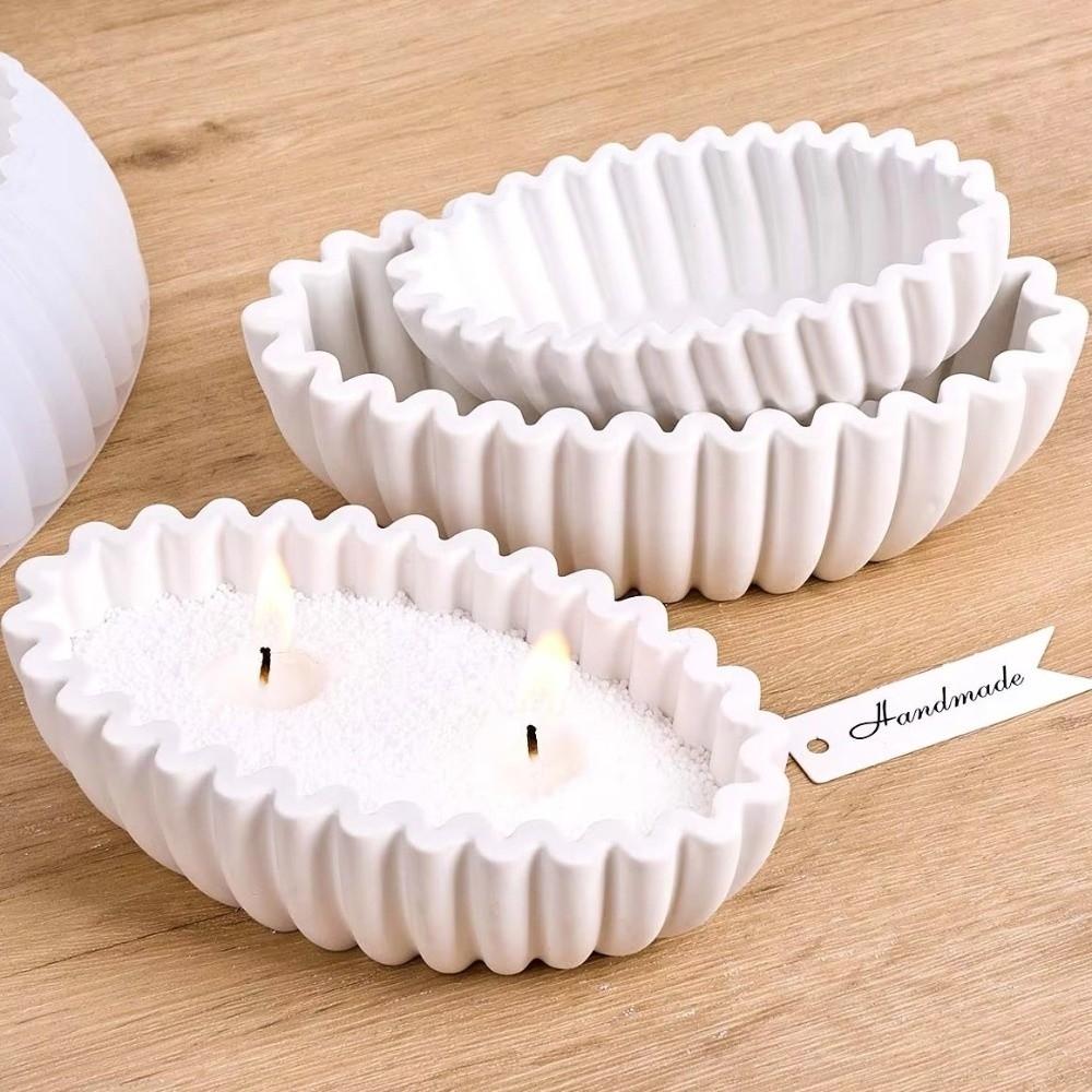 Striped Storage Bowl Mold Pleated Flower Pot Mold Castings Resin Mold Handicraft
