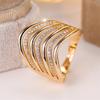White Zircon Multilayer Small Stone Rings For Women Vintage Gold CopperColor Engagement Ring Wedding Jewelry Mother's Day Gifts