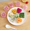 1 Set DIY Japanese Children Rice Ball Mold Food Grade Press Design Cute Bear Blossom Heart Shaped Sushi Mold Kitchen Accessories