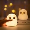 Cute Owl Silicone Rechargeable LED Night Light RGB Color Changing Ambience Lamp Cartoon Bedroom Home Decor Nice Gift for Kids