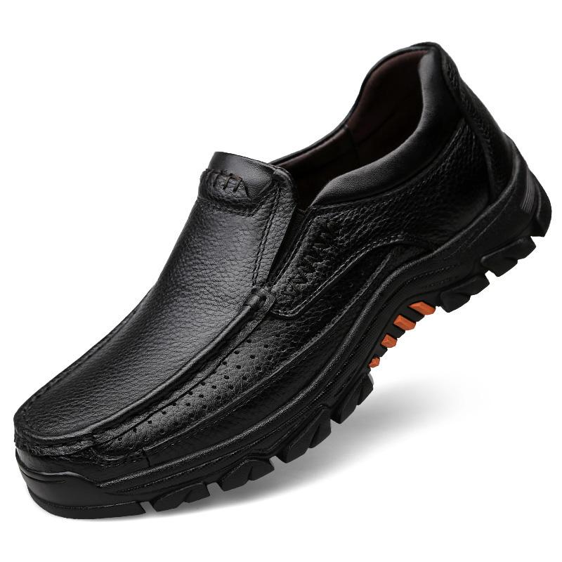 Fashion High Quality New Thick Soled Wear-resistant Men's Leather Casual Shoes Lace Up Oxford Shoes for Men's Outdoor Hiking Shoes