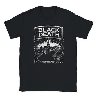 Gothic Humor T-Shirt - 'Black Death' European Tour 1347-1351 - Edgy Design Soft Feel