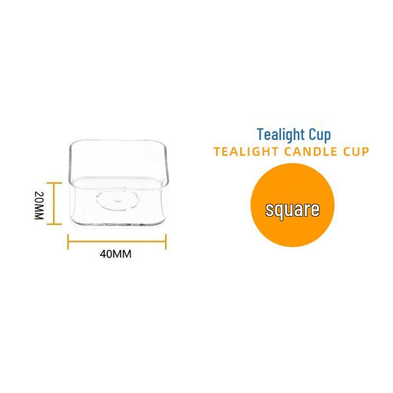 PC Tea Light Candle Holder: Flame Retardant Heart-Shaped Clear Plastic Cup