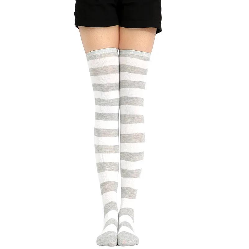 New Socks Long Tube Ladies Japanese Blue and White Striped Over-knee Socks Thigh Socks  Thigh High Stockings  Knee High