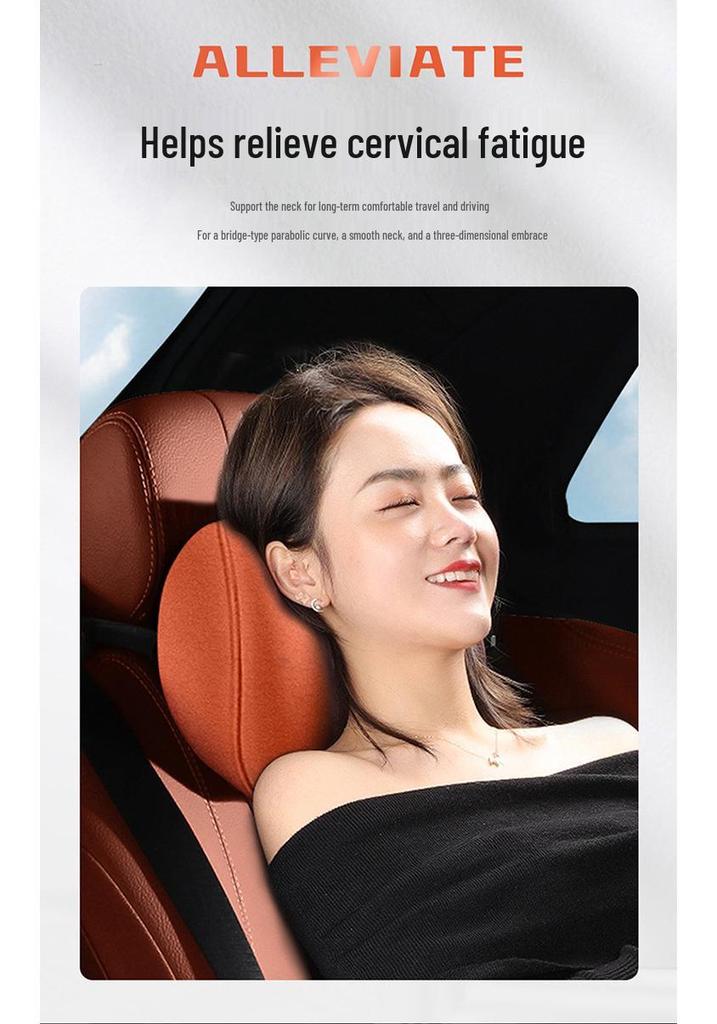 Cloud-Like Suede Memory Foam Headrest & Lumbar Support: Breathable Universal Car Cushion & Neck Pillow