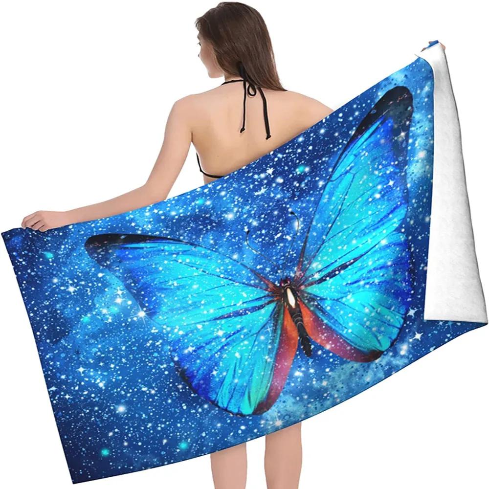Butterfly Beach Towel Microfiber Quick Dry Sand Proof Soft Bath Pool Travel Camping Home Decor Picnic For Women Men Kids Gifts