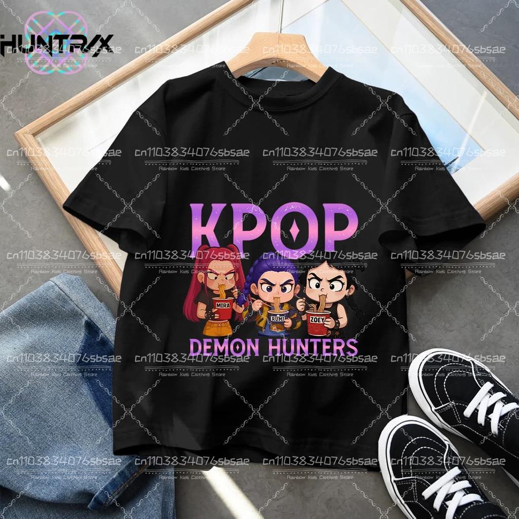 Fashion Casual Kids T-shirt KPop Demon Hunters Cool Girls Tee Top Funny Tshirt Print Kids Tees