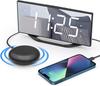 Mesqool Vibration Alarm Clock, 8.7-inch Large LED Display, Mirror Clock, Double Alarm, USB Charging