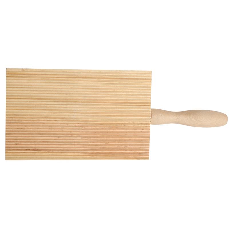 Italian Gnocchi Wooden Rubbing Board - Spiral Pattern Tool for Pasta and Baking
