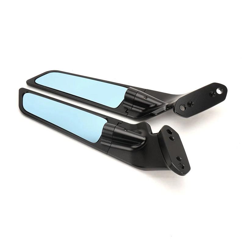 Motorcycle Mirror Blue Anti-Glare Wind Wing Rotating Rearview Mirror Kit For Kawasaki NINJA 636 ZX-6R ZX6R -2024