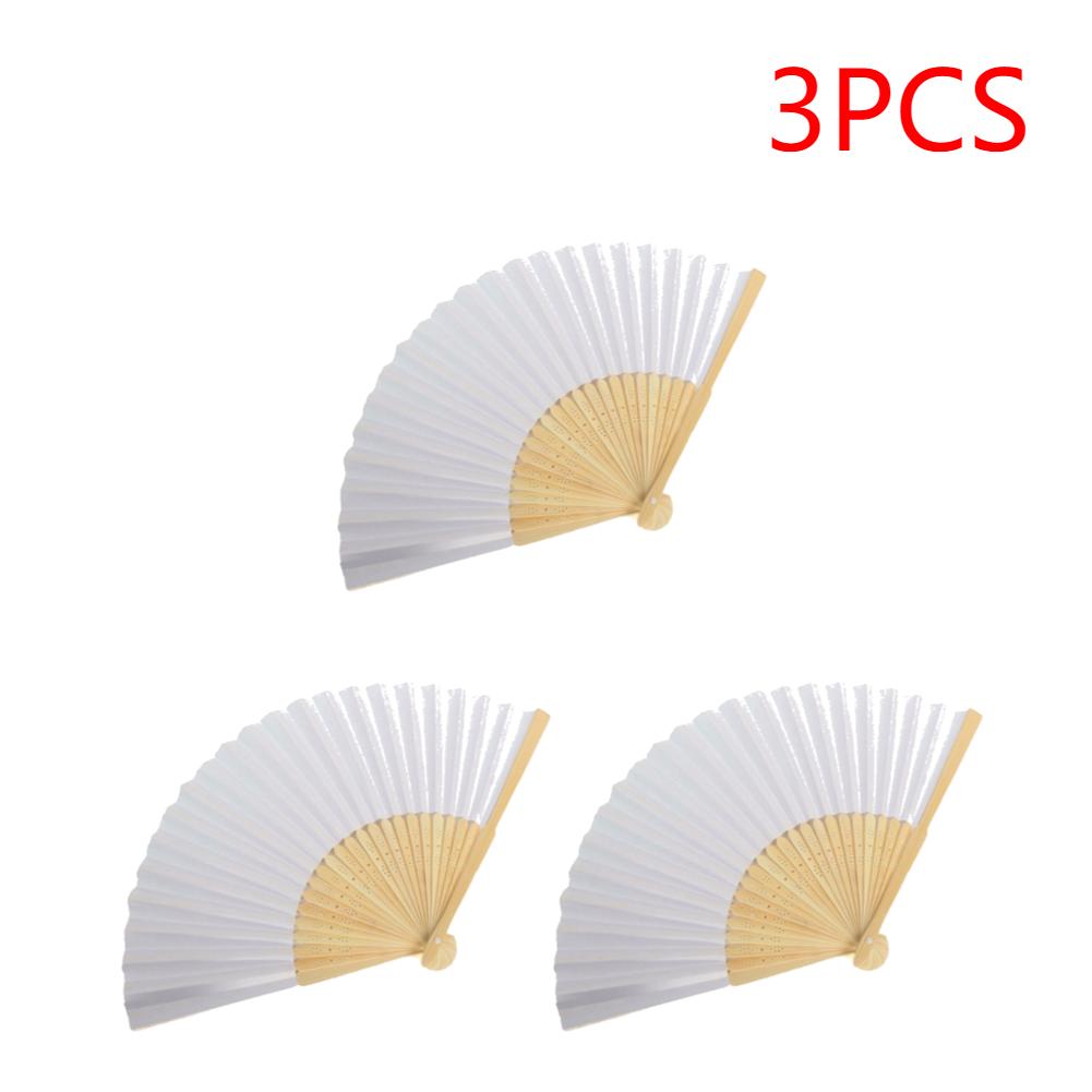 1-50 Stück Weißer Handfaltfächer Bemalbarer Bambus-Faltfächer Tragbarer Chinesischer Fächer für Kirche Hochzeit Geschenke Party Raumdekoration