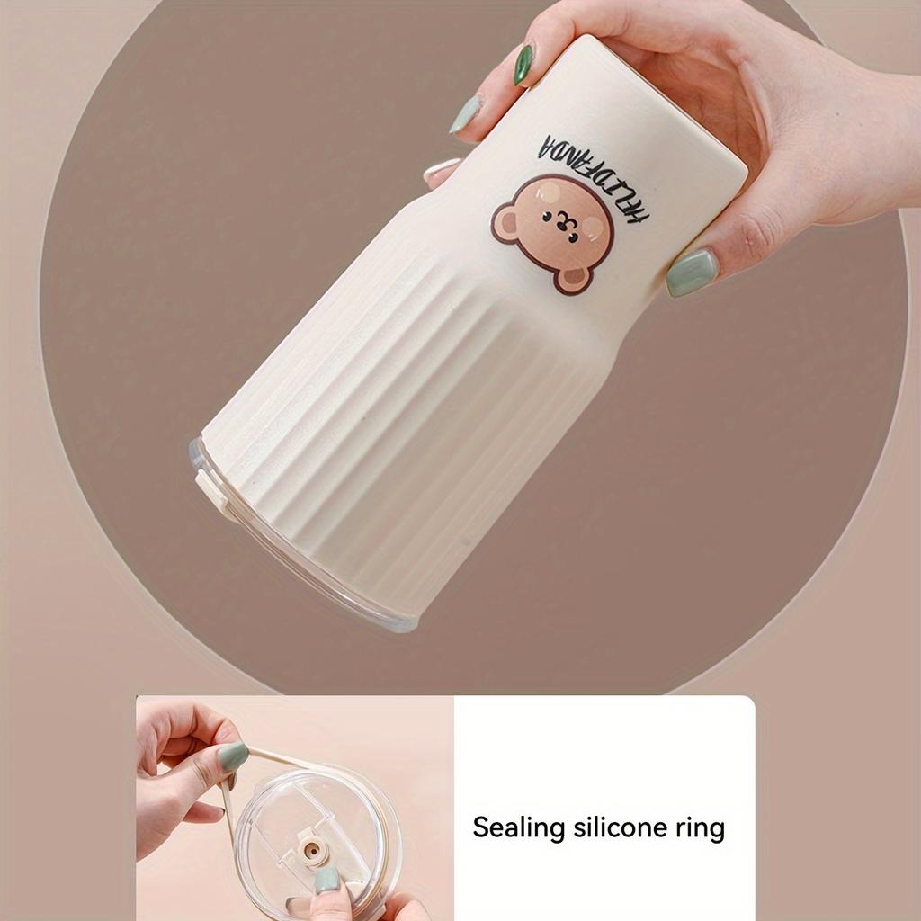 650ml Portable Milk Coffee Cup With Lid Cute Sport Water Cup Mug For Kids Large Capacity Plastic Drinking Cup Tumbler