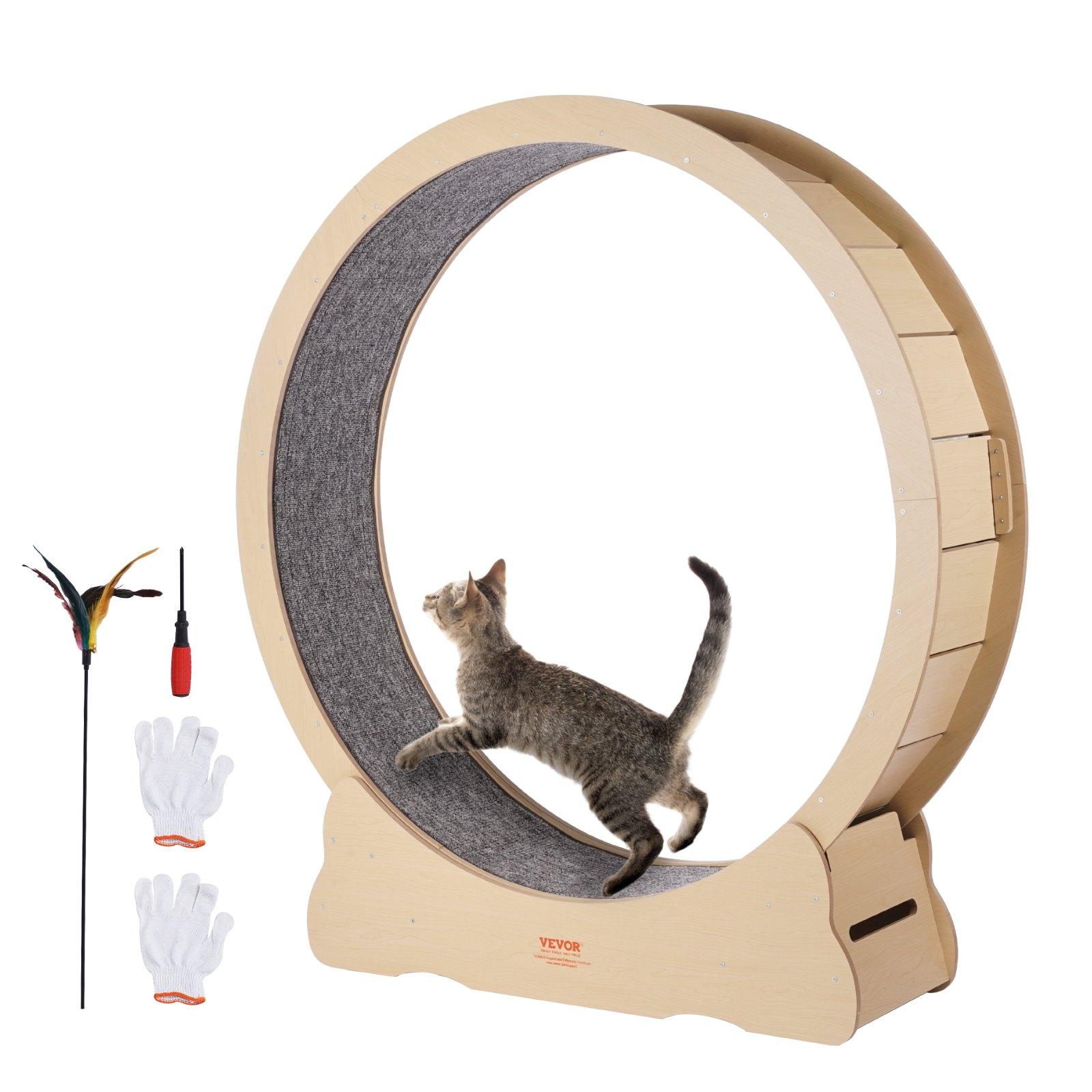 VEVOR Wooden Cat Exercise Wheel, 52