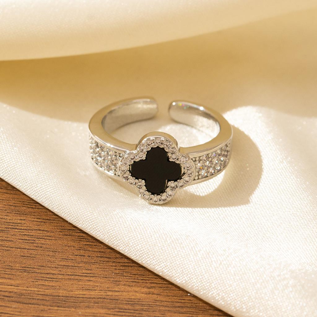 Classic Four-leaf Clover Ring - Luxury High-end Open Adjustable Women's Ring