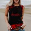 Women's Round Neck Casual Sleeveless Halloween Printed Vest T-Shirt Top