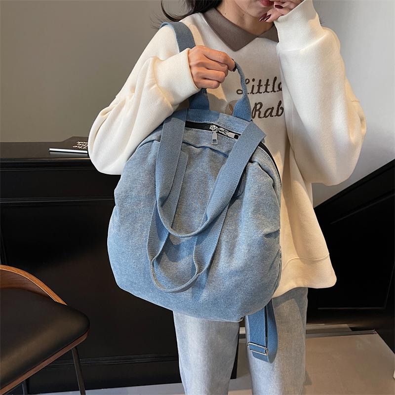 Denim Backpack Women's Large Capacity Shoulder Bag Travel Backpack