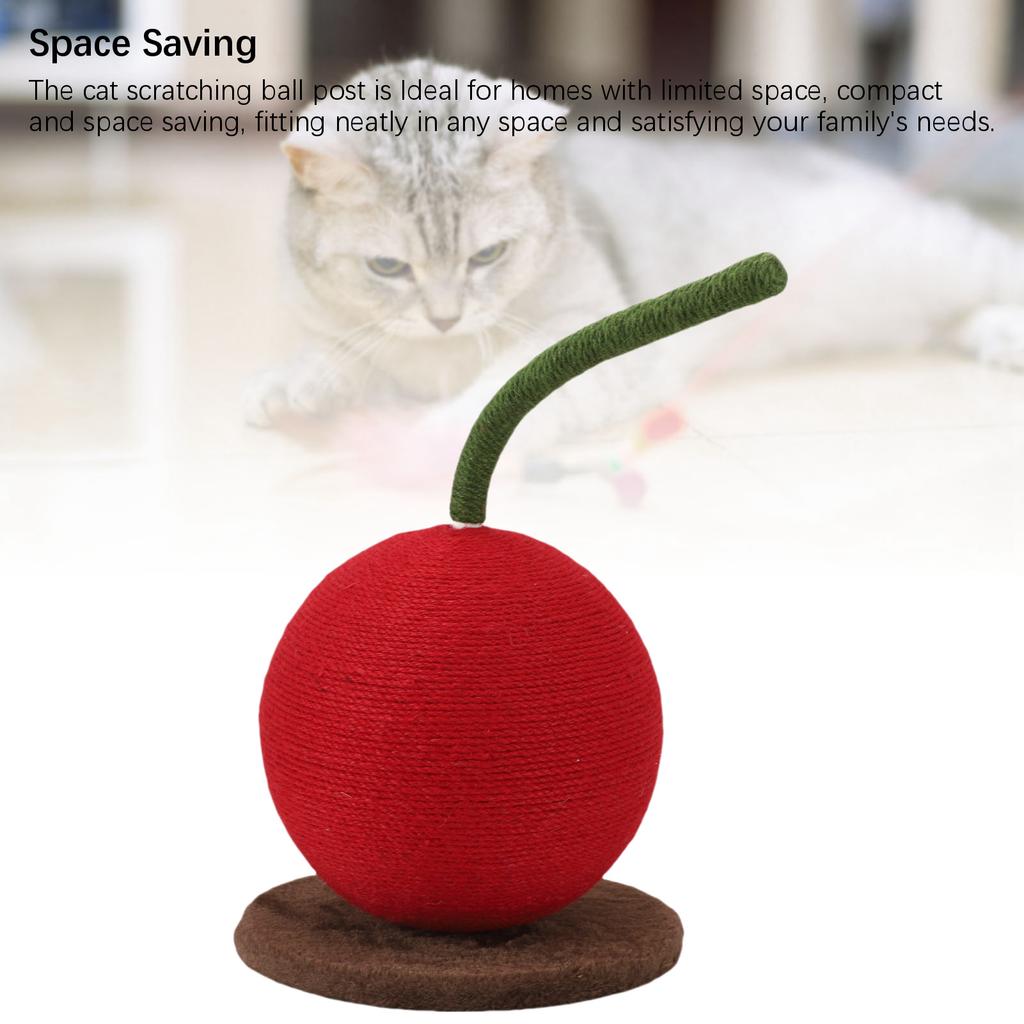 Cat Scratching Ball Jute Cute Look Space Saving Protect Furniture Abrasion Proof Cat Scratcher Post for Home Indoor