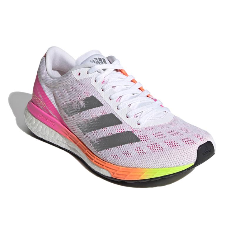 Adidas Adizero Boston 9 White Screaming Pink Women's Sneakers H68744