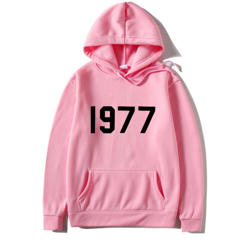High Street 1977 Printed Couple Hooded Sweater Pullover Trendy Top Couple