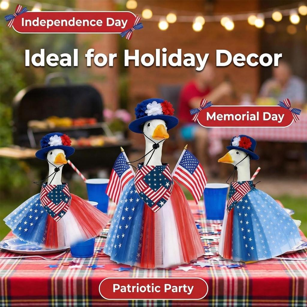 Goose Outfit Set for Porch Decoration 23 Inch Goose Costume with Tutu Skirt Hat and Bandana for Holiday Seasonal Display