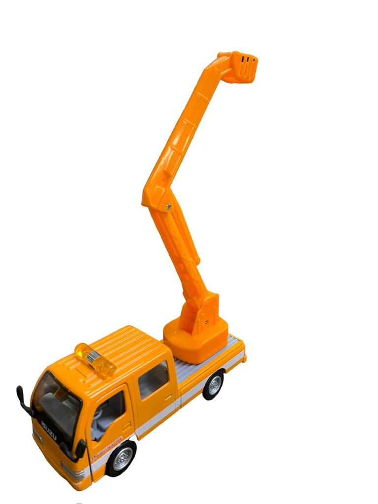 Isuzu Elf Truck Work Miniature Vehicle Isuzu Aerial Work Platform (Aerial Platform) [Pull-Back Car/Work Series] (Orange)