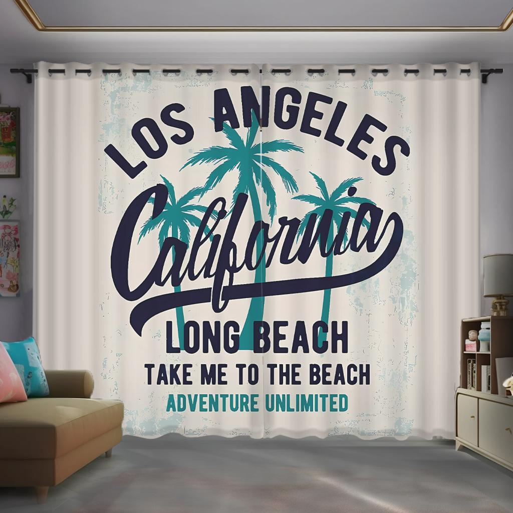 2 Panel American Vintage Industrial Curtain Custom Hipster Studio Semi-blackout Male Bedroom Living Room Kitchen Window Curtain