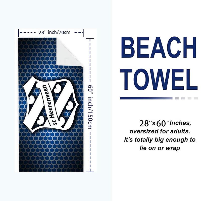 Heerenveen Print Beach Towel, Large Soft Quick Dry Towel for Beach Camping Swimming