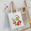 Christmas Printed Shoulder Bag Student Casual Handbag Large Capacity Canvas Bag