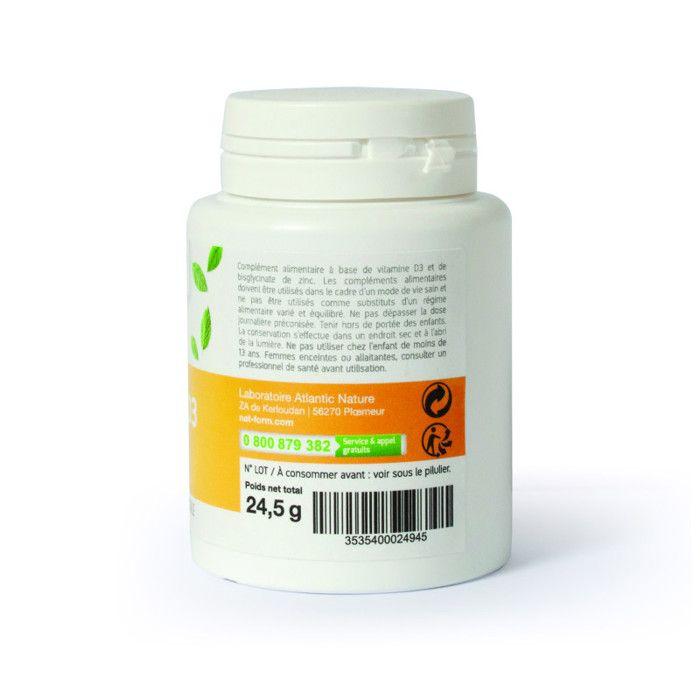 Nat&amp;form vitamine D3 + zinc 60 gélules