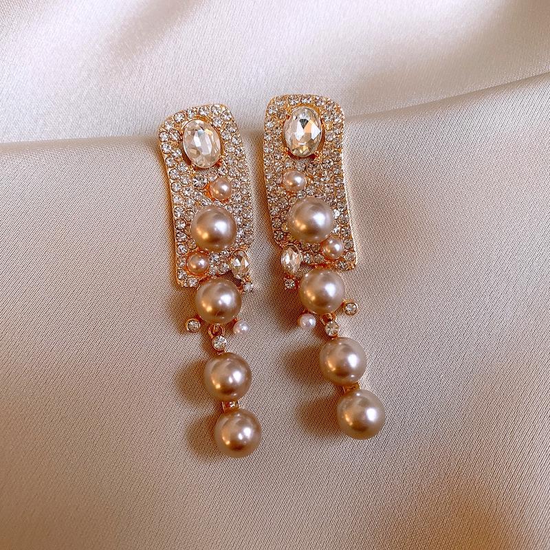 Французские серьги-кисточки с искусственным жемчугом и бриллиантами серьги в придворном стиле ретро серьги женские