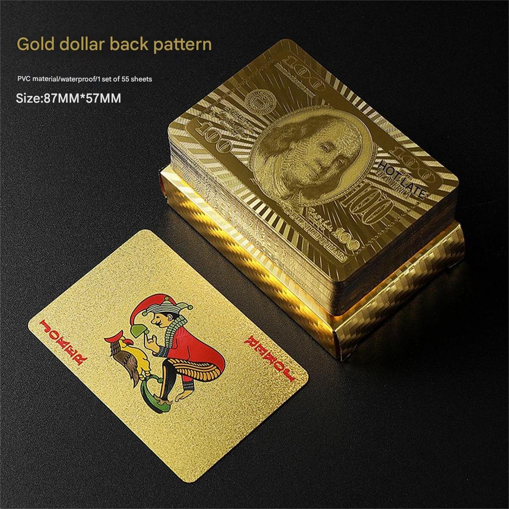 1pcs Playing Cards Pvc Plastic High Value Waterproof Anti-folding Tyrant Gold Playing Cards Wear-resistant Dirt-resistant Washab