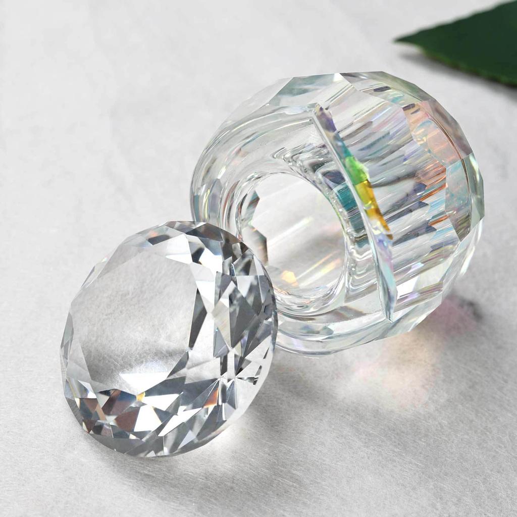 Artistic Multifunctional Nail Tool Organizer Highly Grade Artificial Crystal Glass Dish With Light Refracting Design