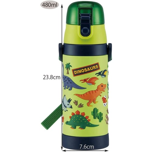 Skater Children's Stainless Steel Water Bottle Direct Drinking 480ml Dinosaur Child-friendly Lightweight Type Boys Cold Storage Dinosaur 3D Print Wate