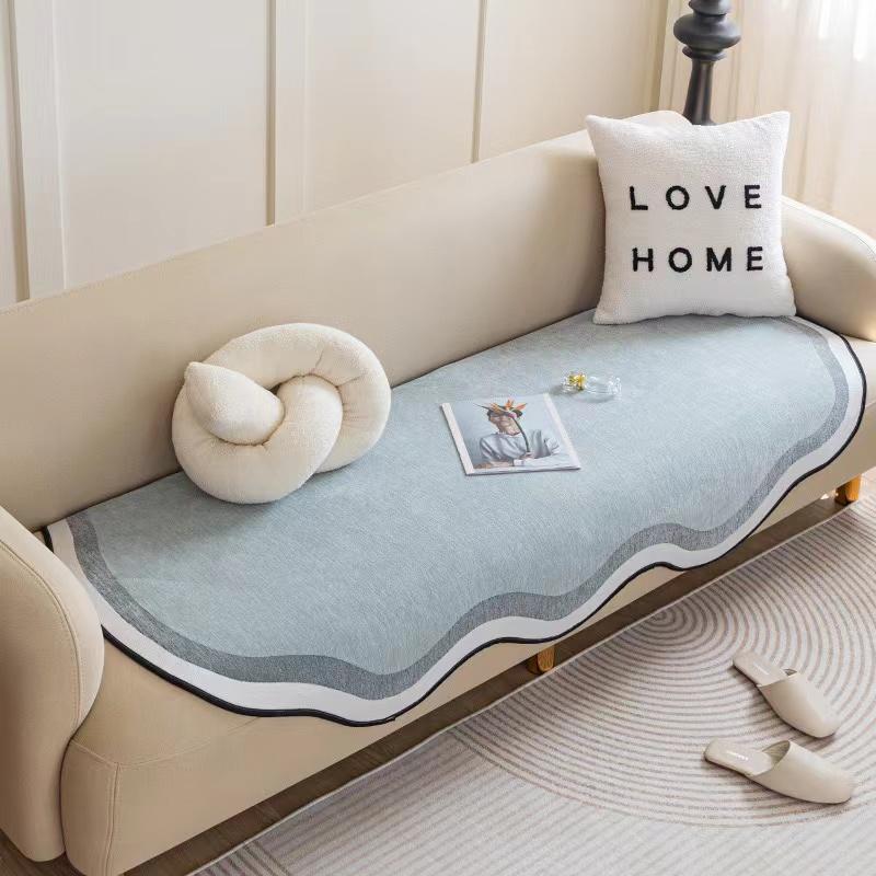 Solid Color Chenille Anti-cat Scratch Sofa Cover Non-slip Universal Sofa Towel Floor Mat Pet Dog Kids Mat Protector Mat