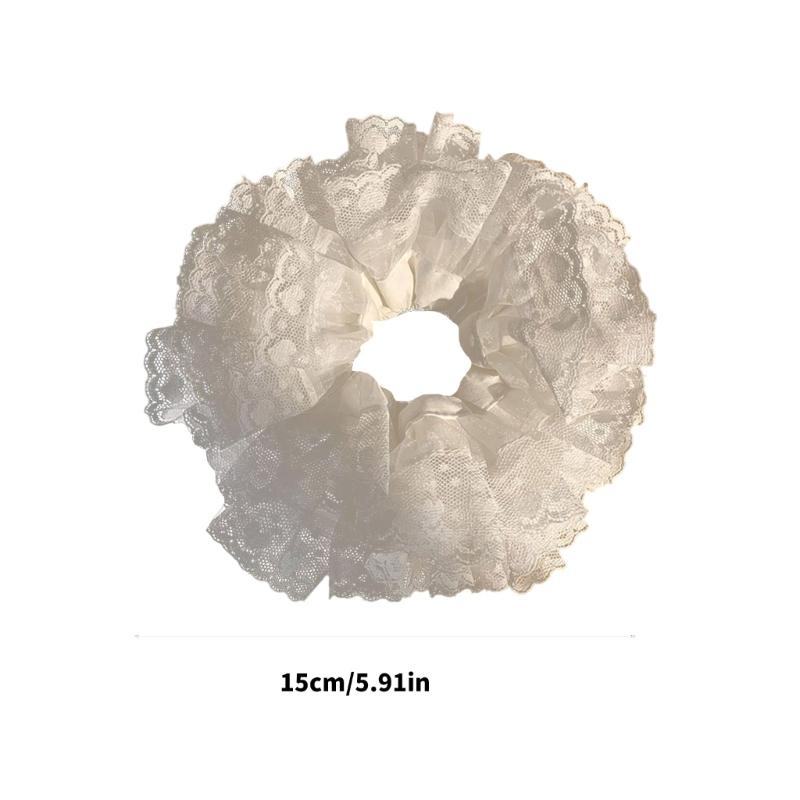 Modische Spitze Haargummis Scrunchies Für Frauen Sanfte Elastische Haarbänder Haaraccessoires Für Verschiedene Frisuren