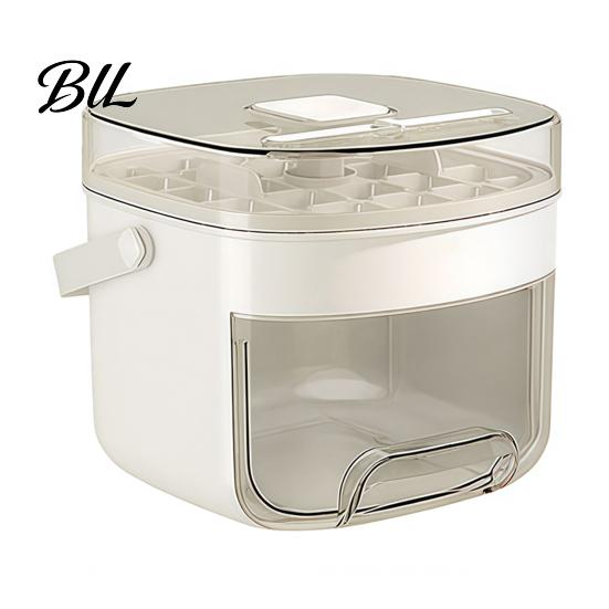 Convenient Ice Cube Tray 2-in-1 Press-Release with Storage Bin 48-Cavity Double-Layer 48 Maker for Freezer BPA-Free Container Home Camping Party