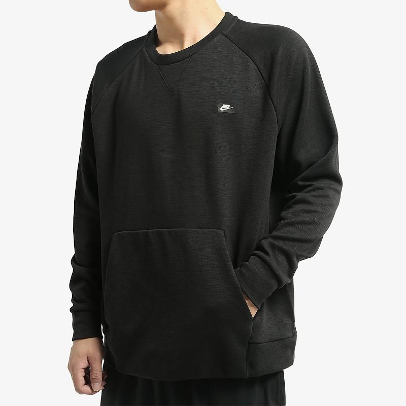 Nike Sports Lifestyle Series Crew Neck Casual Pullover Knit Sweatshirt Men Sweatshirt Black 928466-011