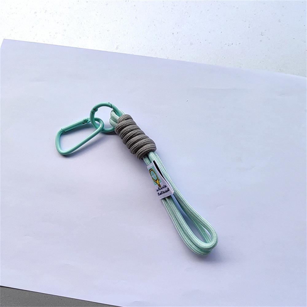 Creative Braid Rope Keychain Color Carabiner Alloy Keyring Phone Case Lanyard Backpack Pendant Accessory Unisex Hanging Jewelry